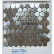 Hexagon Silver Stainless Steel Mosaic Tile For Wall Decoration